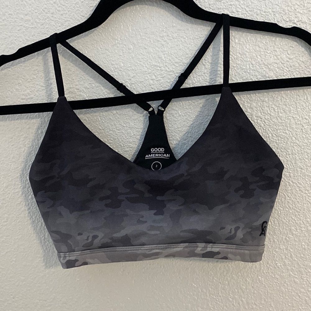 Good American-Grey Ombre camo print- Sports bra- Size 2 (medium)